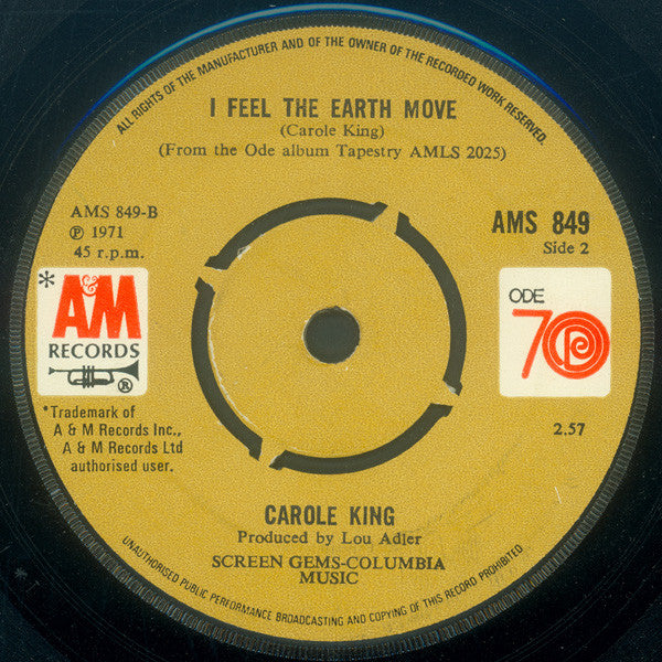 Carole King : It's Too Late (7", Single, Kno)