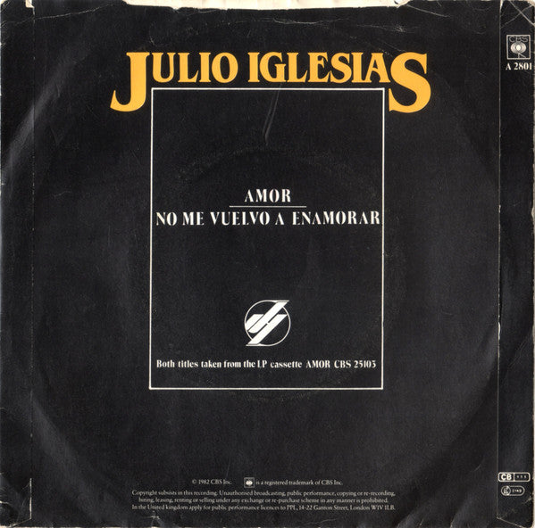 Julio Iglesias : Amor (7", Single)