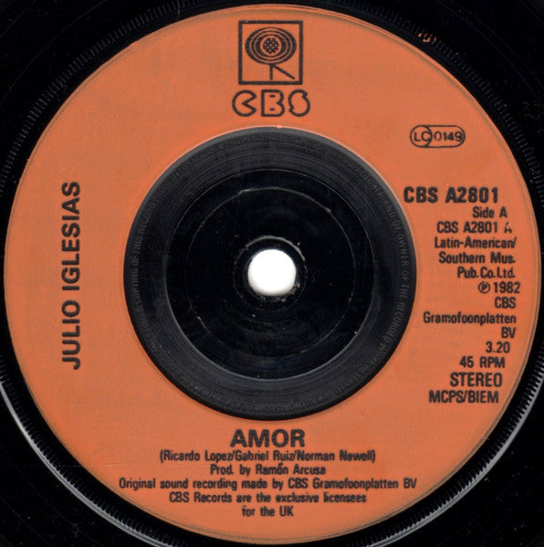 Julio Iglesias : Amor (7", Single)