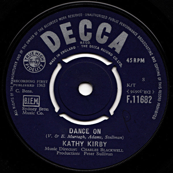 Kathy Kirby : Dance On (7", Single, RP)