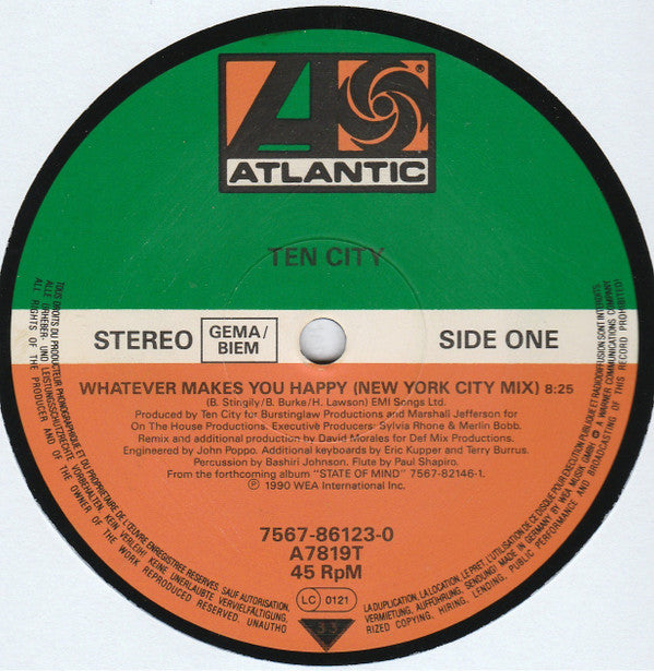 Ten City : Whatever Makes You Happy (12")