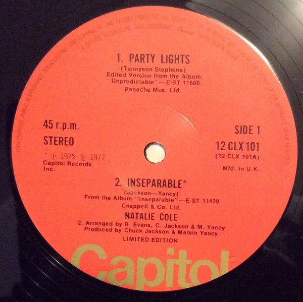 Natalie Cole : Party Lights (12", Ltd)