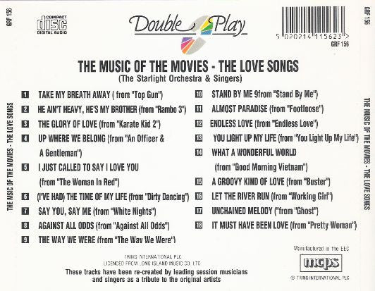 The London Starlight Orchestra & Singers : The Music Of The Movies - The Love Songs (CD, Comp)