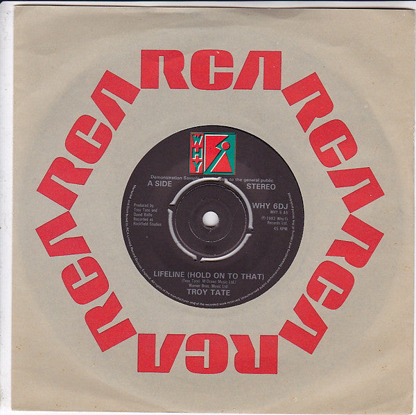 Troy Tate : Lifeline (Hold On To That) (7", Promo)
