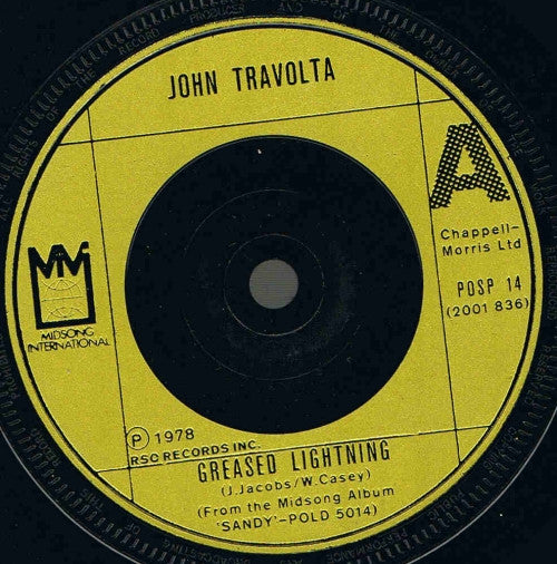 John Travolta : Greased Lightning (7", Inj)