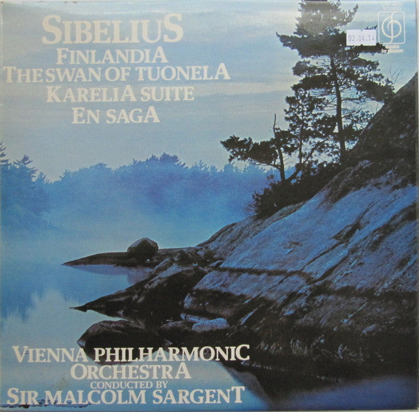 Jean Sibelius - Wiener Philharmoniker Conducted By Sir Malcolm Sargent : Finlandia / The Swan Of Tuonela / Karelia Suite / En Saga (LP, RE)