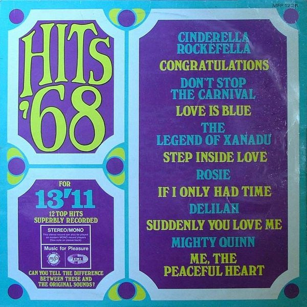 Unknown Artist : Hits '68 (LP)
