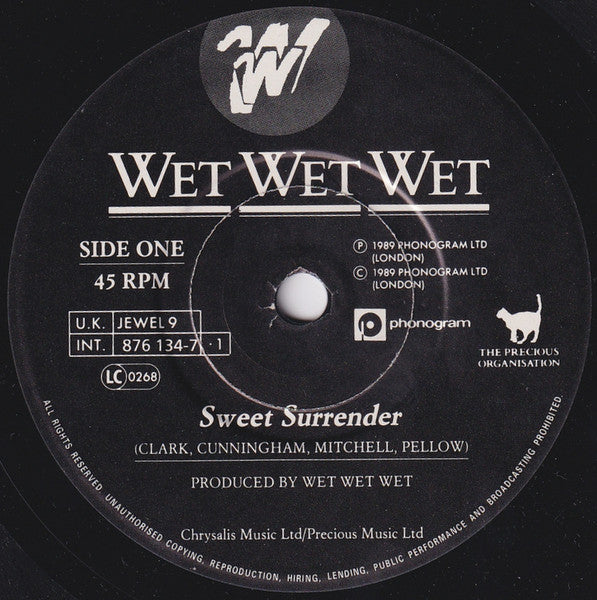Wet Wet Wet : Sweet Surrender (7", Single, Pap)