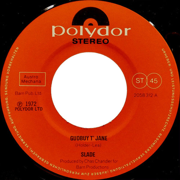 Slade : Gudbuy T'Jane (7", Single)