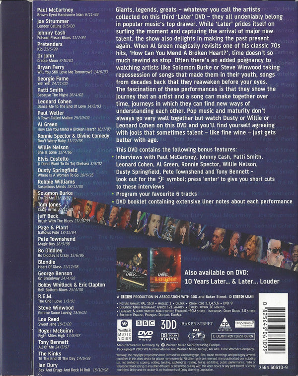 Various : Later...With Jools Holland Giants (DVD-V, PAL, Reg)