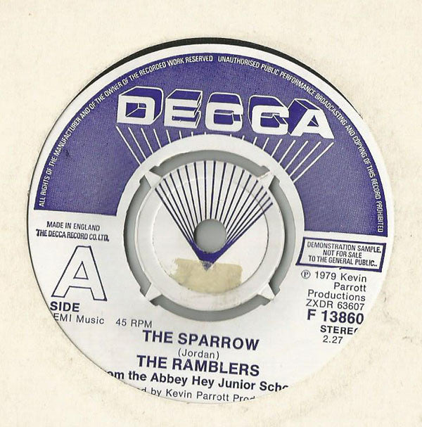 The Ramblers (From The Abbey Hey Junior School) : The Sparrow (7", Single, Promo)