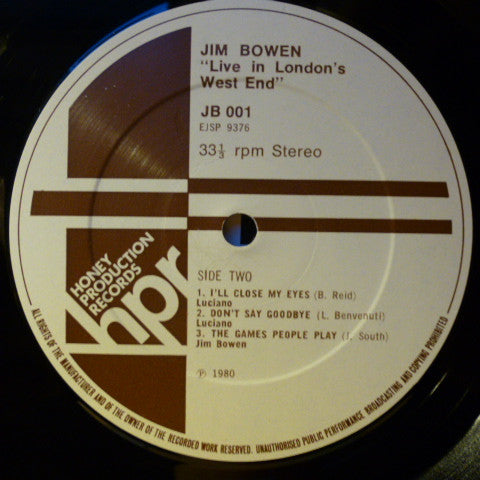 Jim Bowen : Live In London's West End (LP, Album)