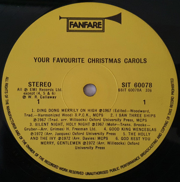 Various : Your Favourite Christmas Carols (LP, Comp)