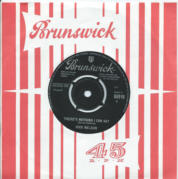 Ricky Nelson (2) : There's Nothing I Can Say (7", Single)