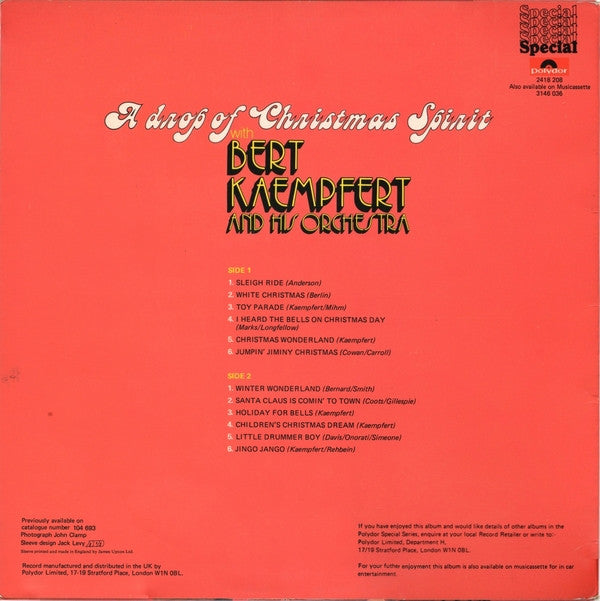 Bert Kaempfert And His Orchestra* : A Drop Of Christmas Spirit (LP, RE)