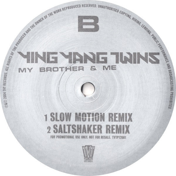 Ying Yang Twins : My Brother & Me (12", Promo, Smplr)