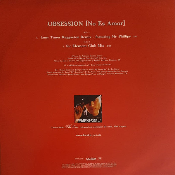 Frankie J. (3) : Obsession (No Es Amor) (12", Promo)