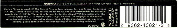Madonna : Don't Cry For Me Argentina (CD, Single, CD1)