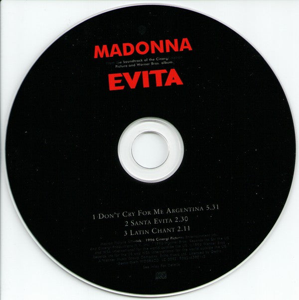 Madonna : Don't Cry For Me Argentina (CD, Single, CD1)