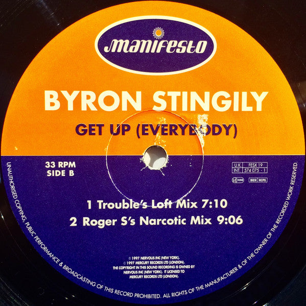 Byron Stingily : Get Up (Everybody) (12")