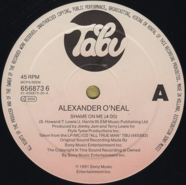 Alexander O'Neal : Shame On Me (12")