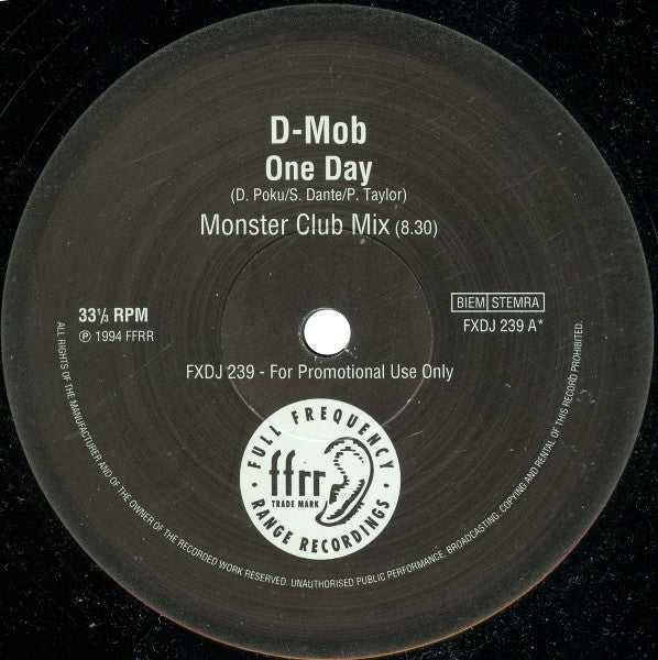 D Mob : One Day (2x12", Promo)