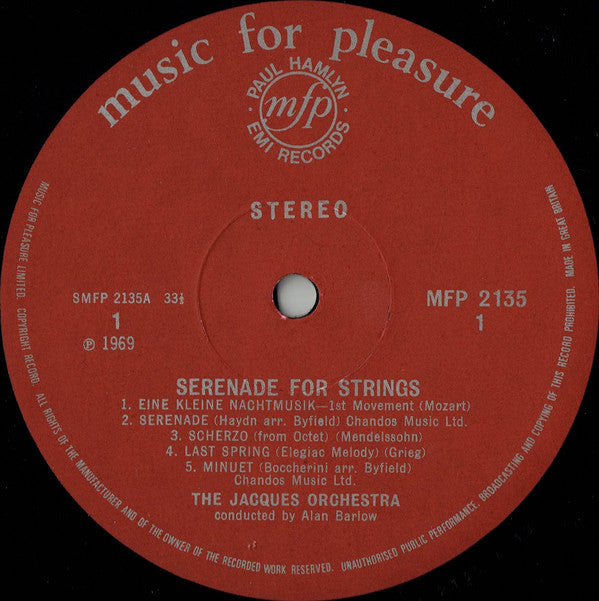The Jacques Orchestra, Alan Barlow : Serenade For Strings (LP, Album)