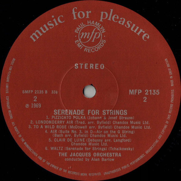 The Jacques Orchestra, Alan Barlow : Serenade For Strings (LP, Album)