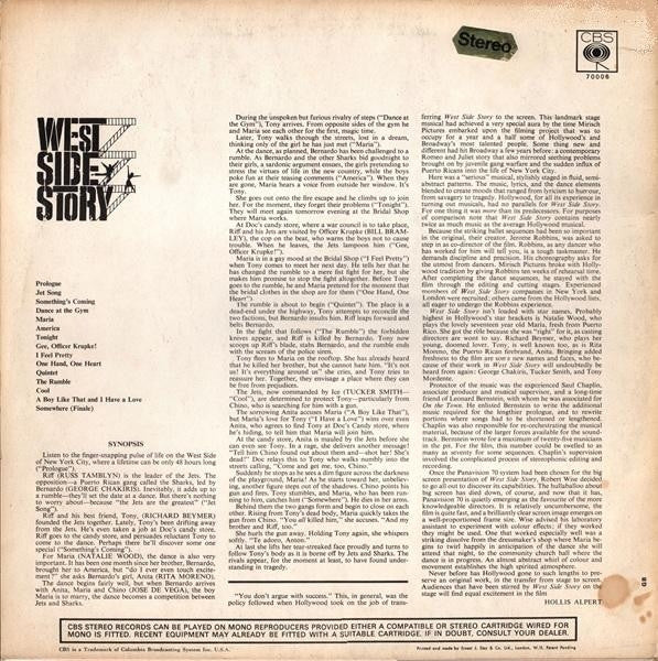 Leonard Bernstein : West Side Story (The Original Sound Track Recording) (LP, Album, RE)