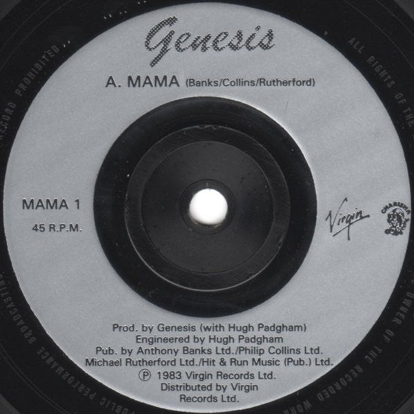 Genesis : Mama (7", Single, Sil)