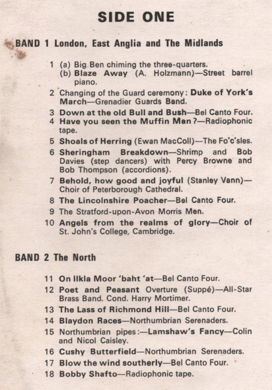 Various : A British Sampler: A Souvenir In Sound Of England Scotland Wales & Northern Ireland (LP, Mono)