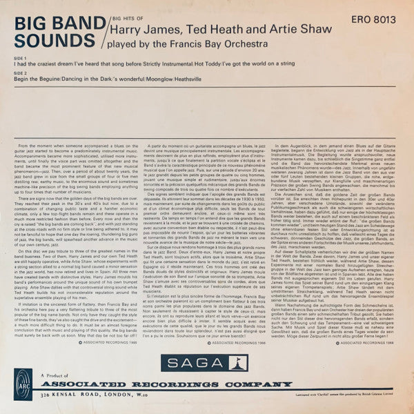 Francis Bay Et Son Orchestre : Big Band Sound! Big Hits of Harry James, Ted Heath and Artie Shaw (LP, Comp)