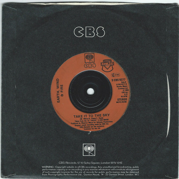 Earth, Wind & Fire : Back On The Road (7", Single, Mou)