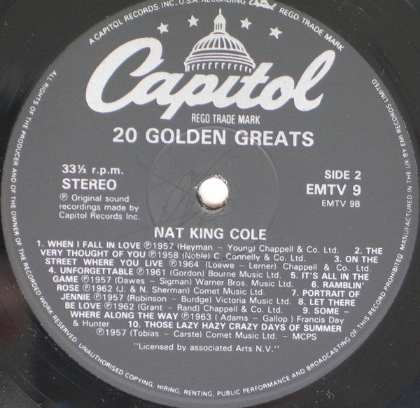 Nat King Cole : 20 Golden Greats (LP, Comp, RP)