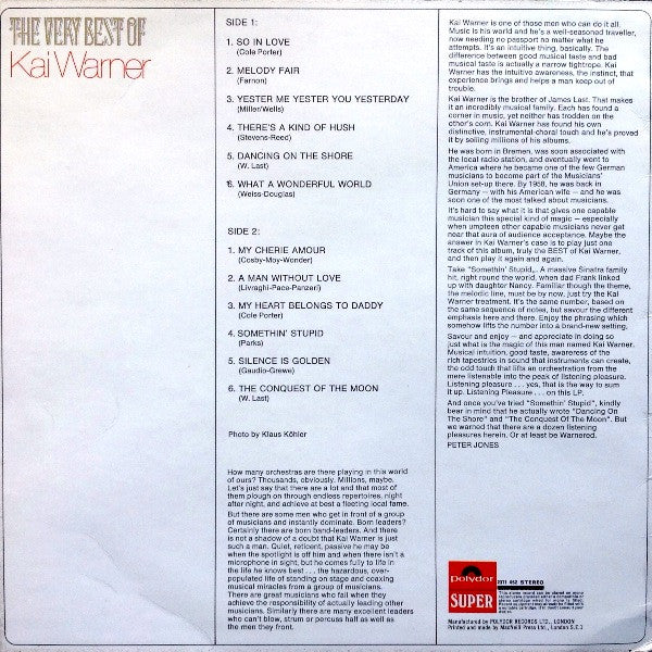 Kai Warner : The Very Best Of Kai Warner (LP, Comp)