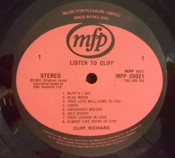 Cliff Richard : Listen To Cliff (2xLP, Comp, Gat)