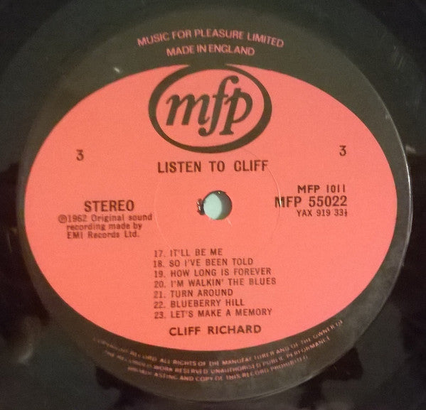 Cliff Richard : Listen To Cliff (2xLP, Comp, Gat)