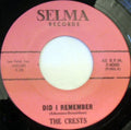 The Crests : Did I Remember (7")