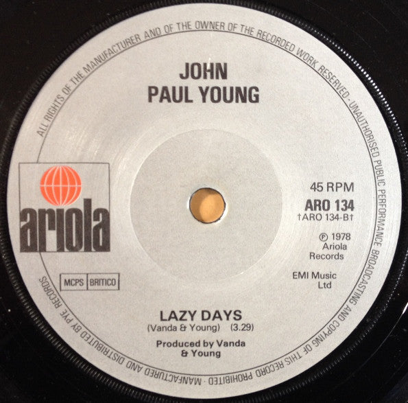 John Paul Young : The Day That My Heart Caught Fire (7", Sol)