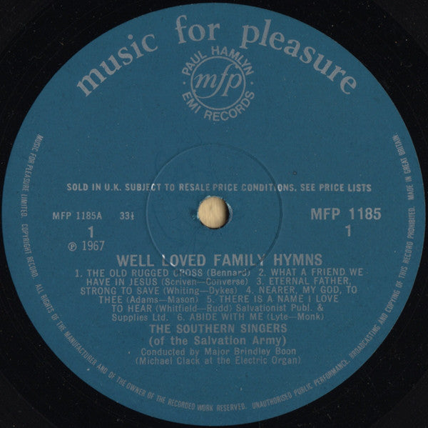 The Southern Singers Conducted By Brindley Boon : Well Loved Family Hymns (LP, Album, Mono)