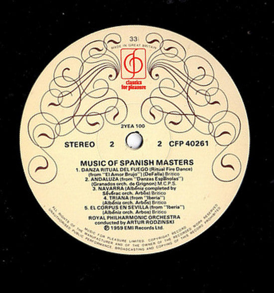 Royal Philharmonic Orchestra Conducted By Artur Rodzinski : Music Of Spanish Masters (LP)