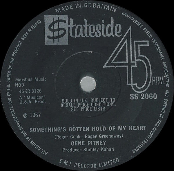 Gene Pitney : Something's Gotten Hold Of My Heart (7", Single, Sol)