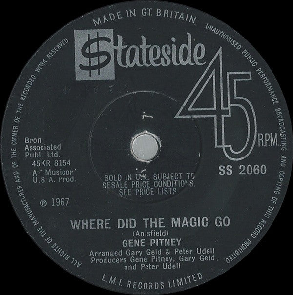 Gene Pitney : Something's Gotten Hold Of My Heart (7", Single, Sol)