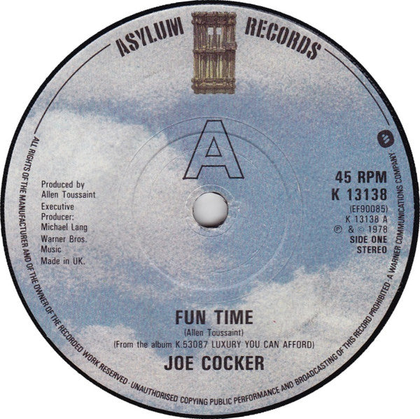 Joe Cocker : Fun Time / I Can't Say No (7", Single)