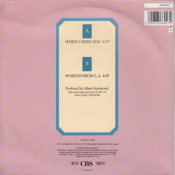 Julio Iglesias : When I Need You (7", Single)