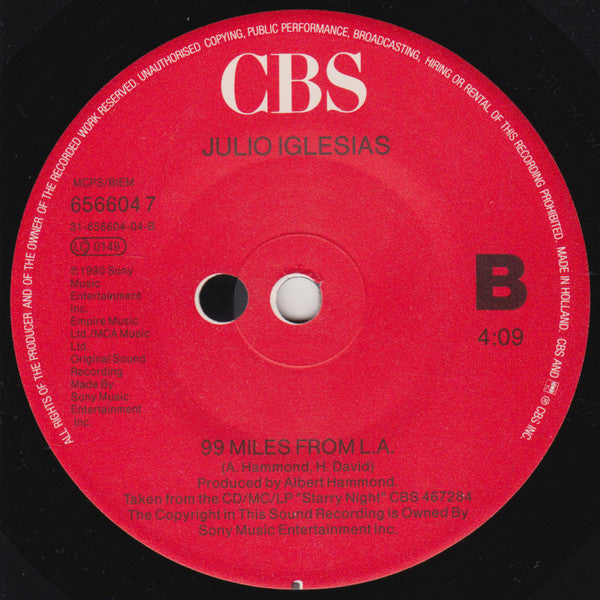 Julio Iglesias : When I Need You (7", Single)