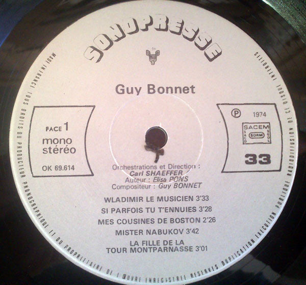 Guy Bonnet : Guy Bonnet (LP, Album, Gat)