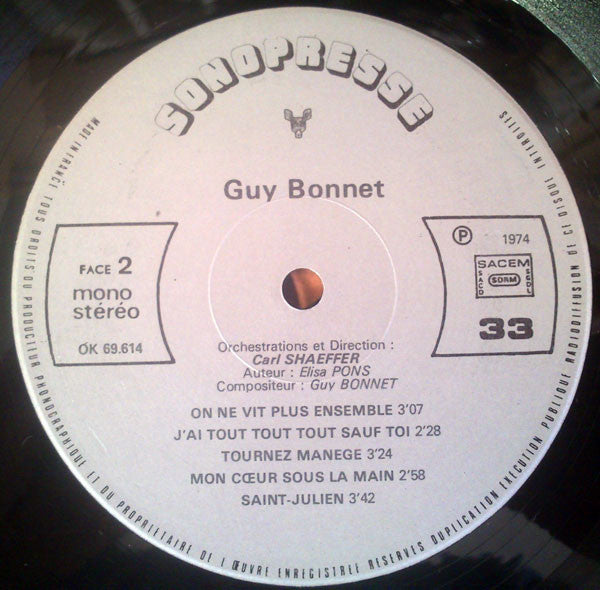 Guy Bonnet : Guy Bonnet (LP, Album, Gat)