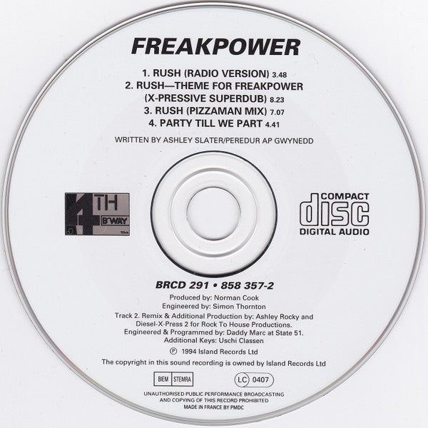 Freak Power : Rush (CD, Single)