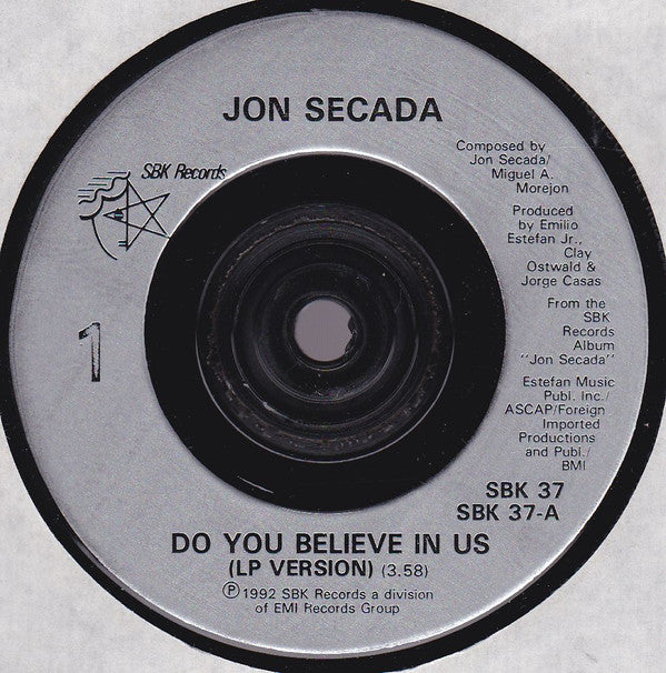 Jon Secada : Do You Believe In Us (7", Single)